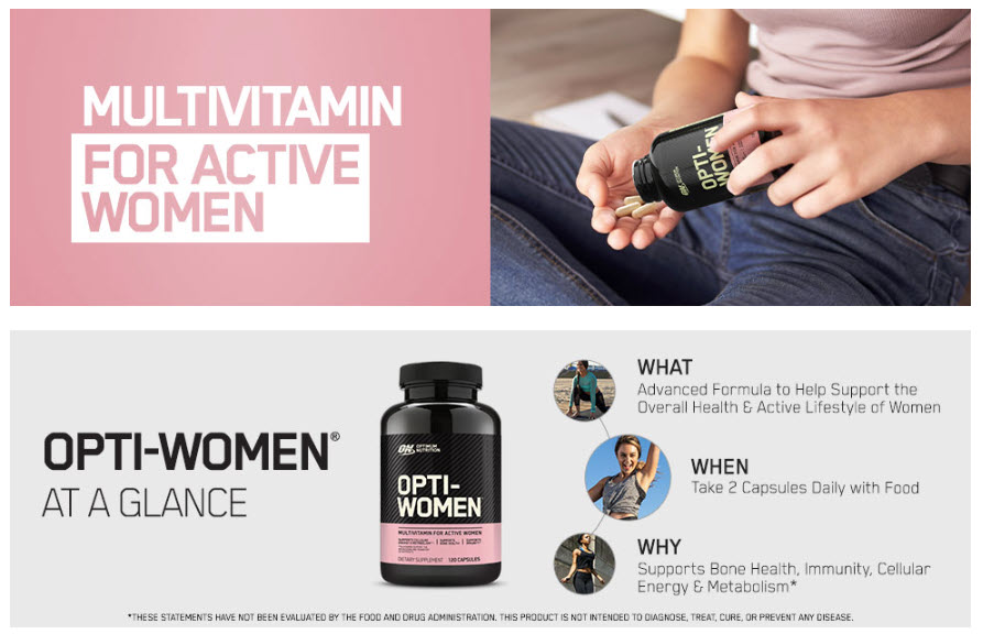 Optimum Nutrition OPTI-WOMEN Optiwomen  Multi Vitamin - 60 Capsule
