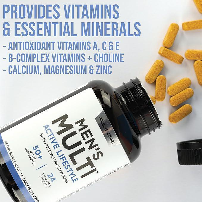 Rule 1 Men's Multi Active Lifestyle Multivitamin 90Tablets, 30servings
