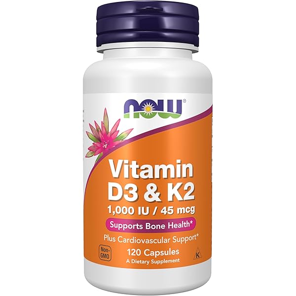 NOW Vitamina D-3 y K-2 1000 IU/45mcg 120 Capsules, Now Foods