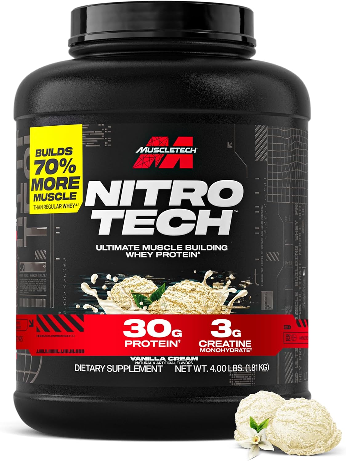 Muscletech Nitro-Tech Whey Protein Powder + Creatine