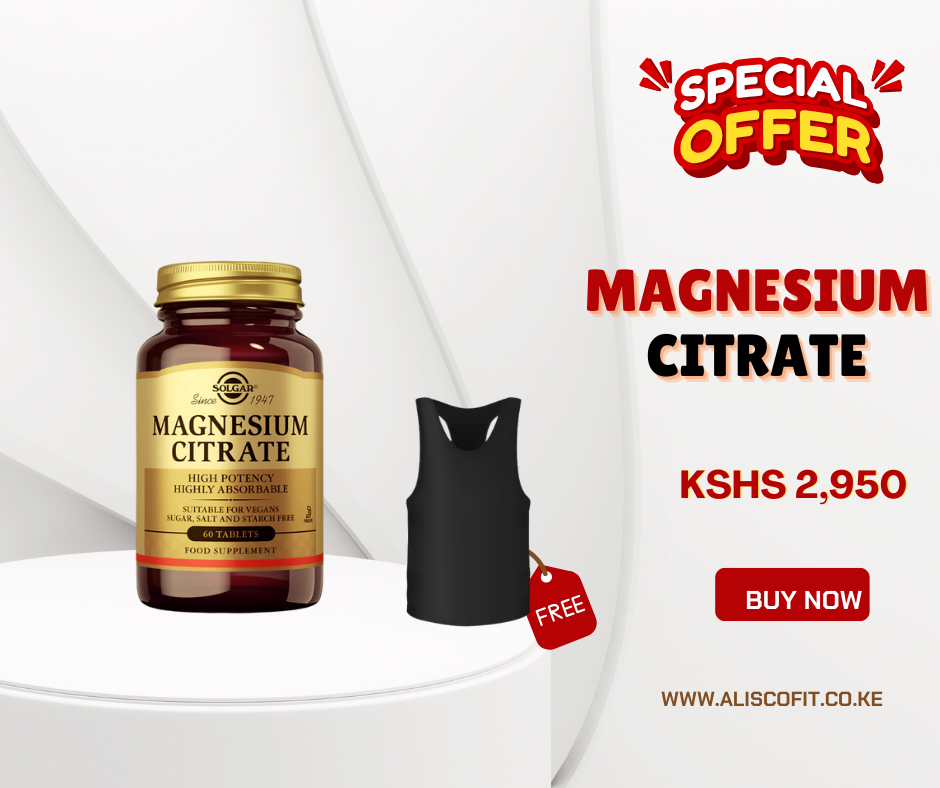 Solgar Magnesium Citrate Tablets + FREE GYM VEST