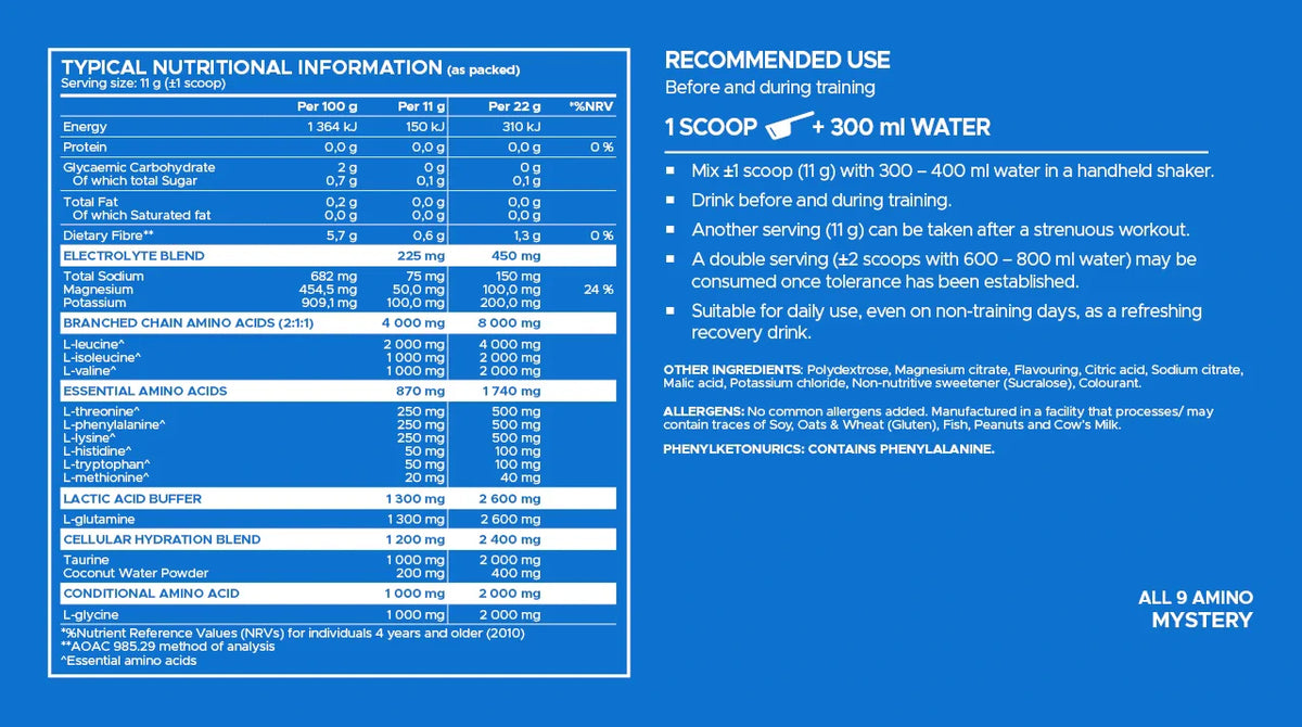 USN ALL9 Aminos Full-Spectrum Bcaas & Eaas 0.73lbs(330g) 30servings
