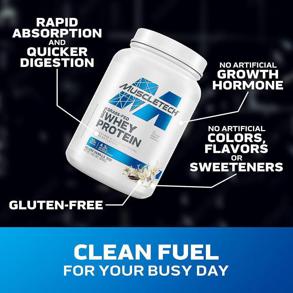 MUSCLETECH GRASS FED 100% WHEY PROTEIN 1.80LBS (816G) 23SERVING
